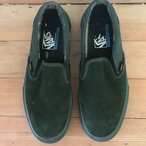 Vans suede slip ons.